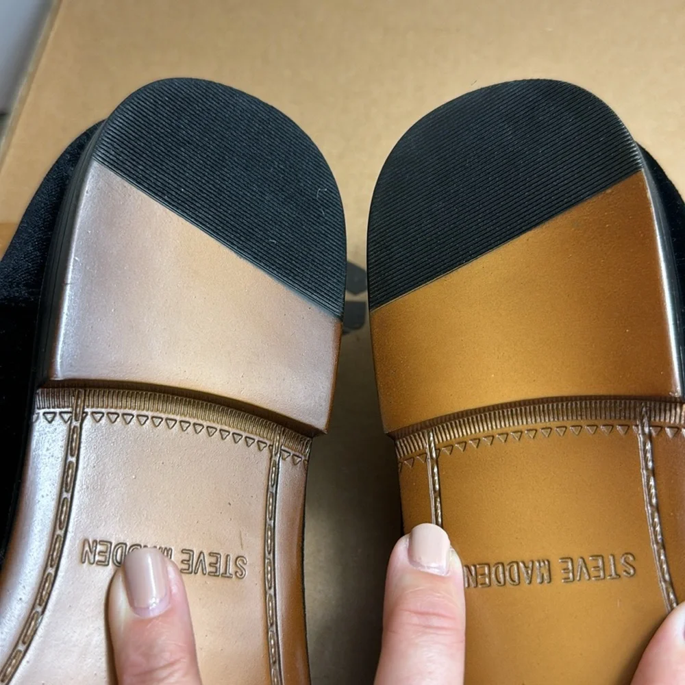 Steve Madden Black Velvet Bit Loafers - Picture 6 of 16